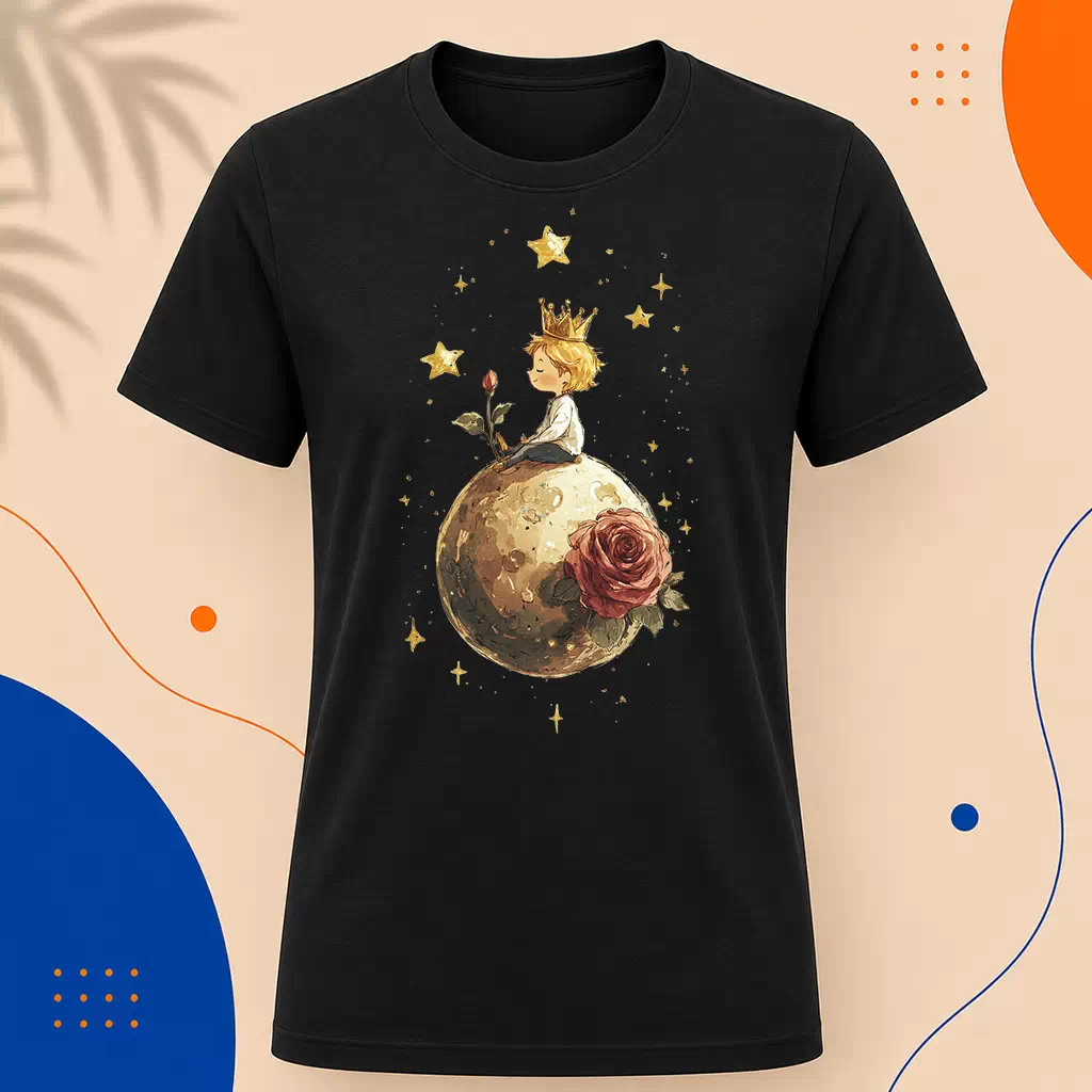 Pánské tričko - Zlaté hvězdy - Malý princ - Le petit prince